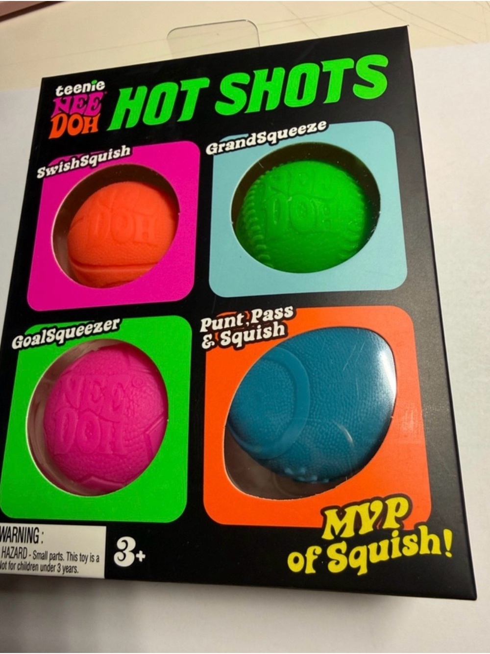 Hot Shots Squishy Sports Balls - Pink, Orange, Green, Blue